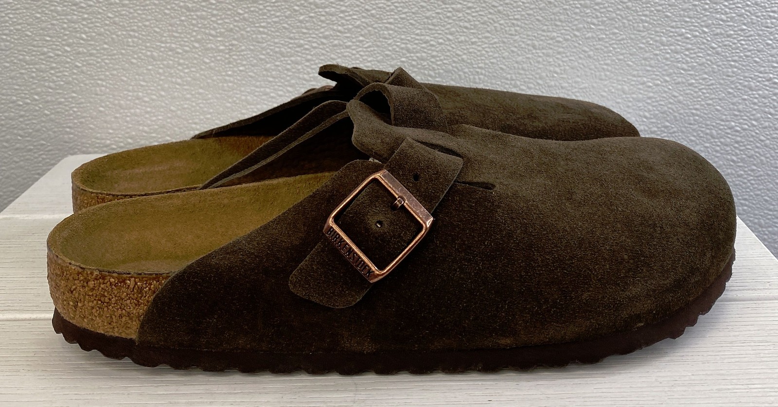 Birkenstock Boston Softbed Clogs Men’s Size 10 Suede Mocha Casual Slip On Shoes