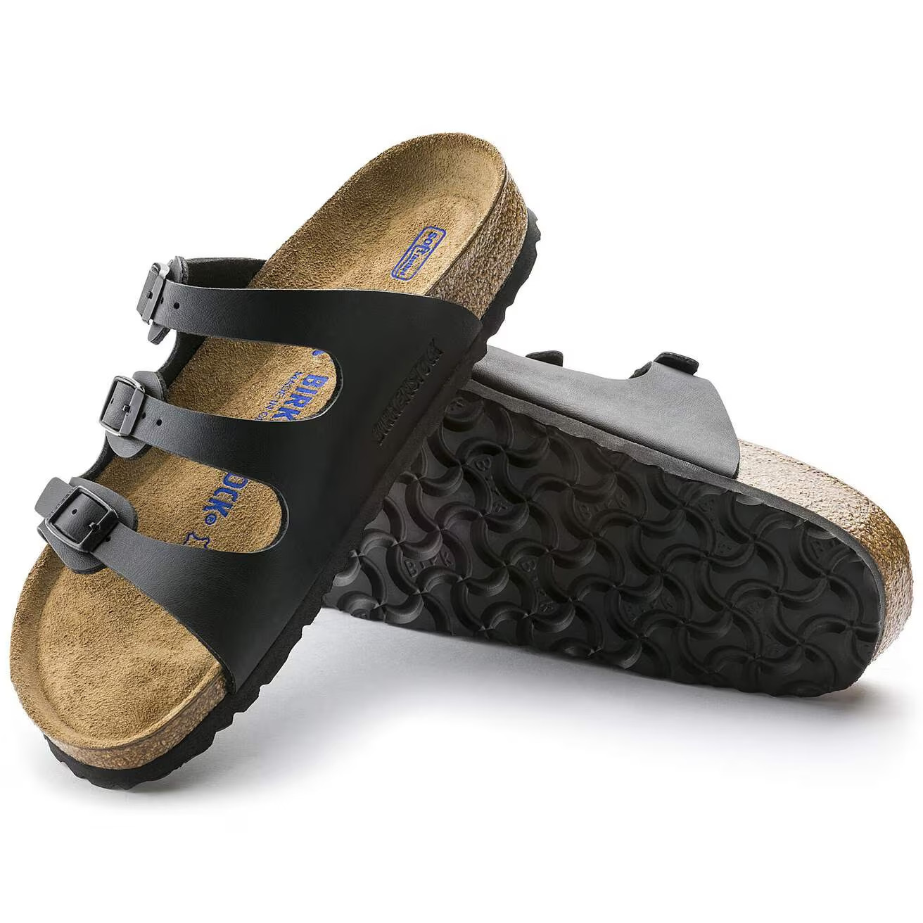 Birkenstock Florida BS Black Mens Sz EU 43 US 10 Regular Fit Soft Footbed Sandal