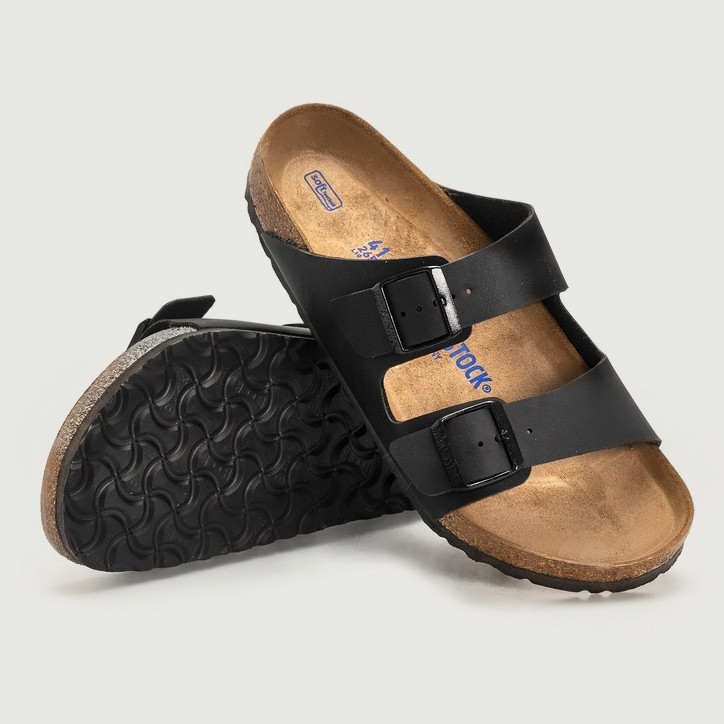 Birkenstock Arizona Black Birko-Flor Soft Footbed Unisex Sandals -Narrow/Regular