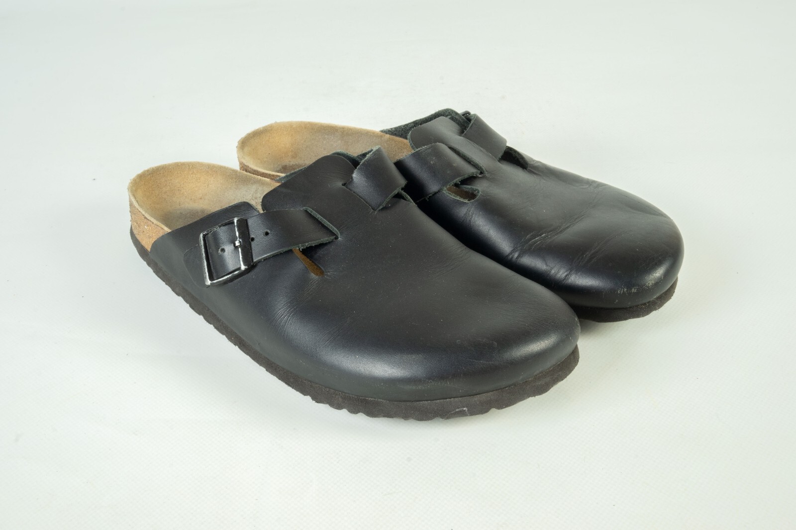 Birkenstock Boston Black Leather Men’s Clogs Shoes Sandals Size 44 US 11 285CM