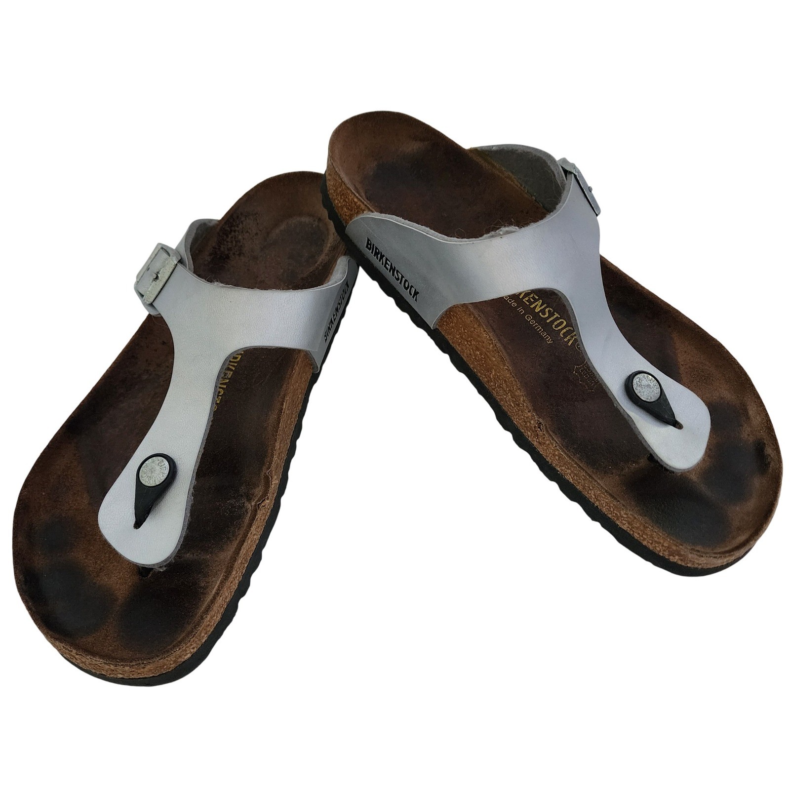 Birkenstock Gizeh Silver Sandals Women’s EU 41 US 10 Regular Width Thong