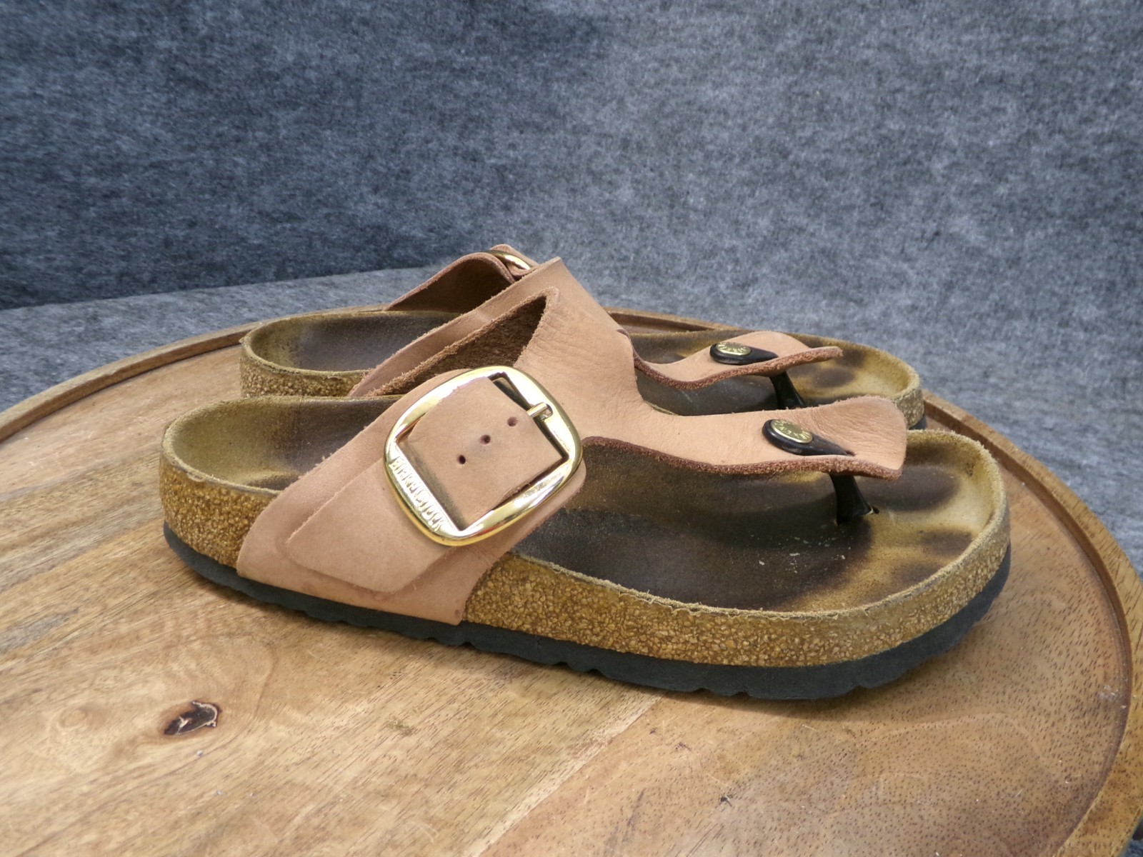 Birkenstock Gizeh Big Buckle Old Rose Nubuck Leather Sandals Size 38 US 7 Reg.