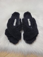 BIRKENSTOCK Papillio Daytona Shearling Slide Sandals Black Size 38 US Women’s 7