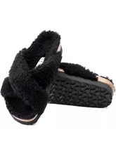NEW BIRKENSTOCK Papillio Daytona Shearling Teddy Sandals- Black 37 / 6 – 6.5 US