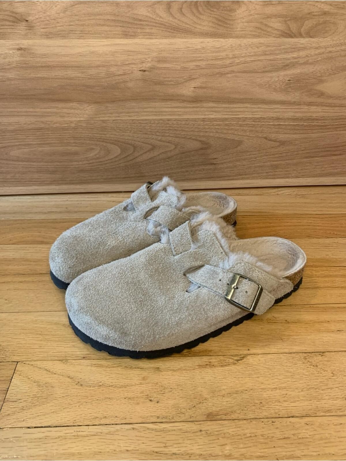 Birkenstock Boston Suede Shearling Clogs – Size 37