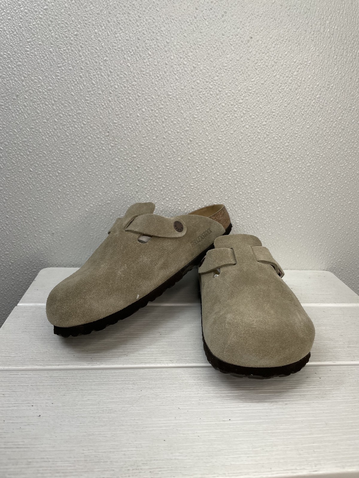 Birkenstock Boston BS Unisex Mens Size 6 Womens 8 Taupe Suede Comfort Clogs