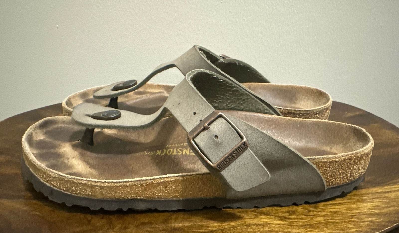 Birkenstock Gizeh Tobacco Brown Oiled Leather Thong Sandals B1
