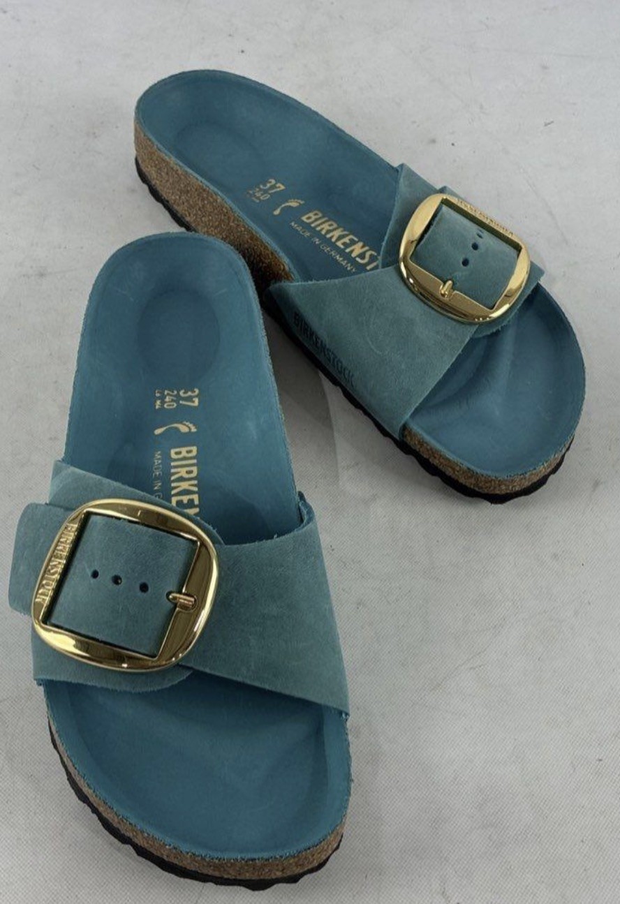 BIRKENSTOCK MADRID BIG BUCKLE DIGITAL GREEN LEATHER 37 Ladies 6N women
