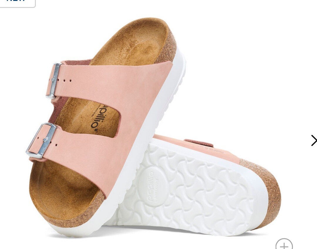 NWT BIRKENSTOCK PAPILLIO ARIZONA PLATFORM 8-8.5 (39)  M/N SOFT PINK