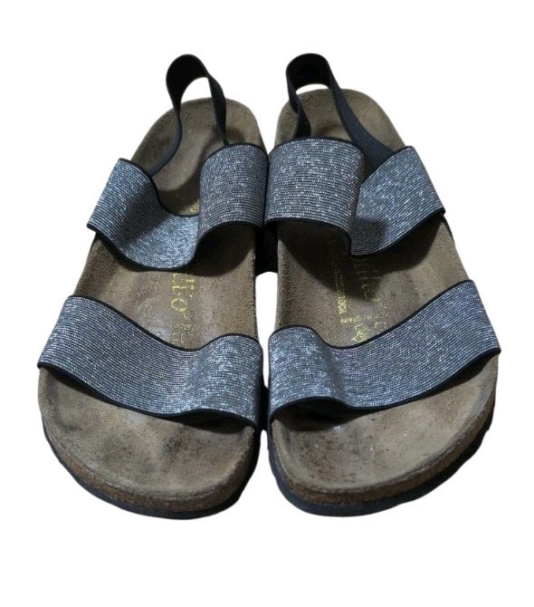 Birkenstock Papillio Caterina Sandals Womens EU 37 US 6 Silver Elastic Slingback