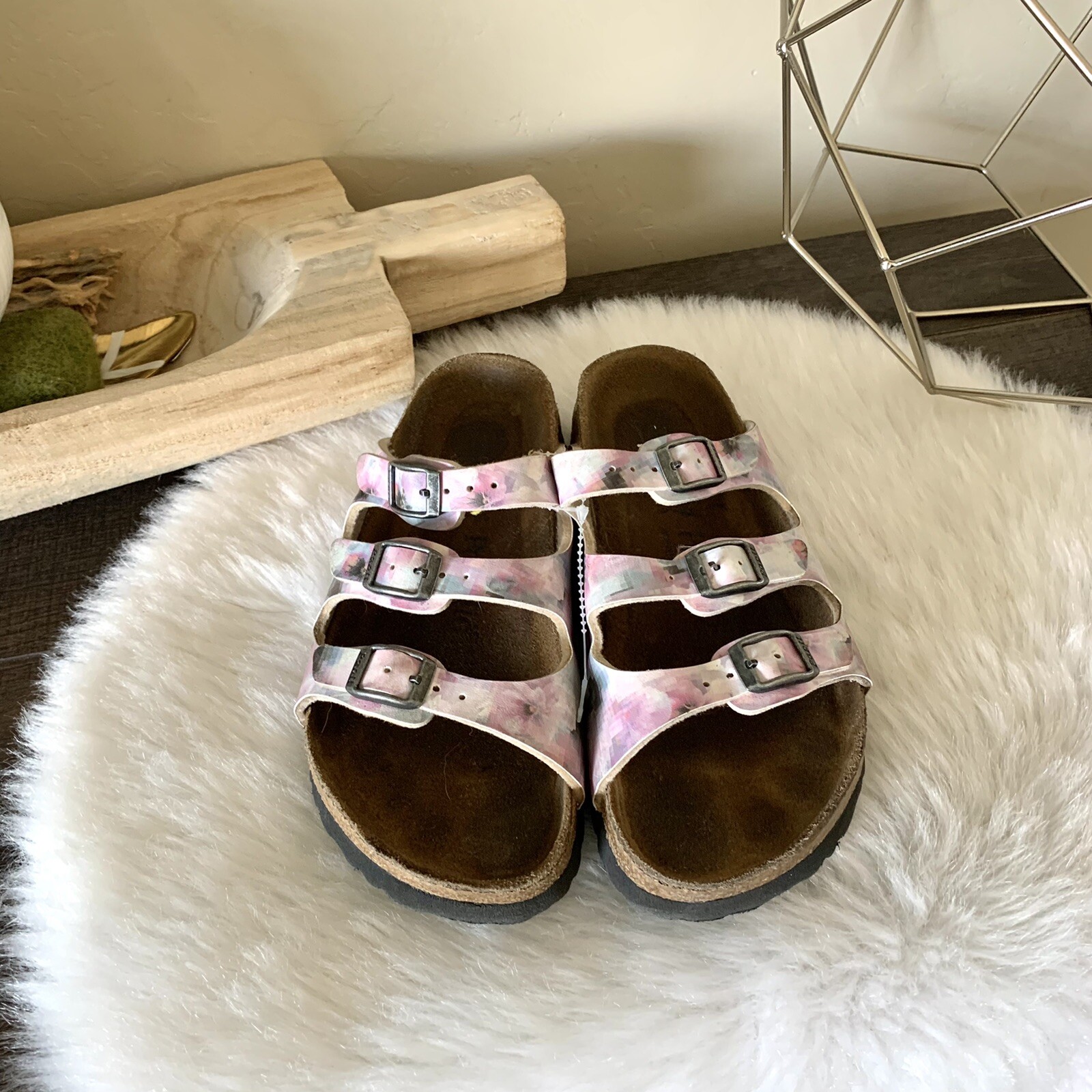 Birkenstock Papillio | Florida Sandals Watercolor Regular 3 Buckle Strap Sz 5