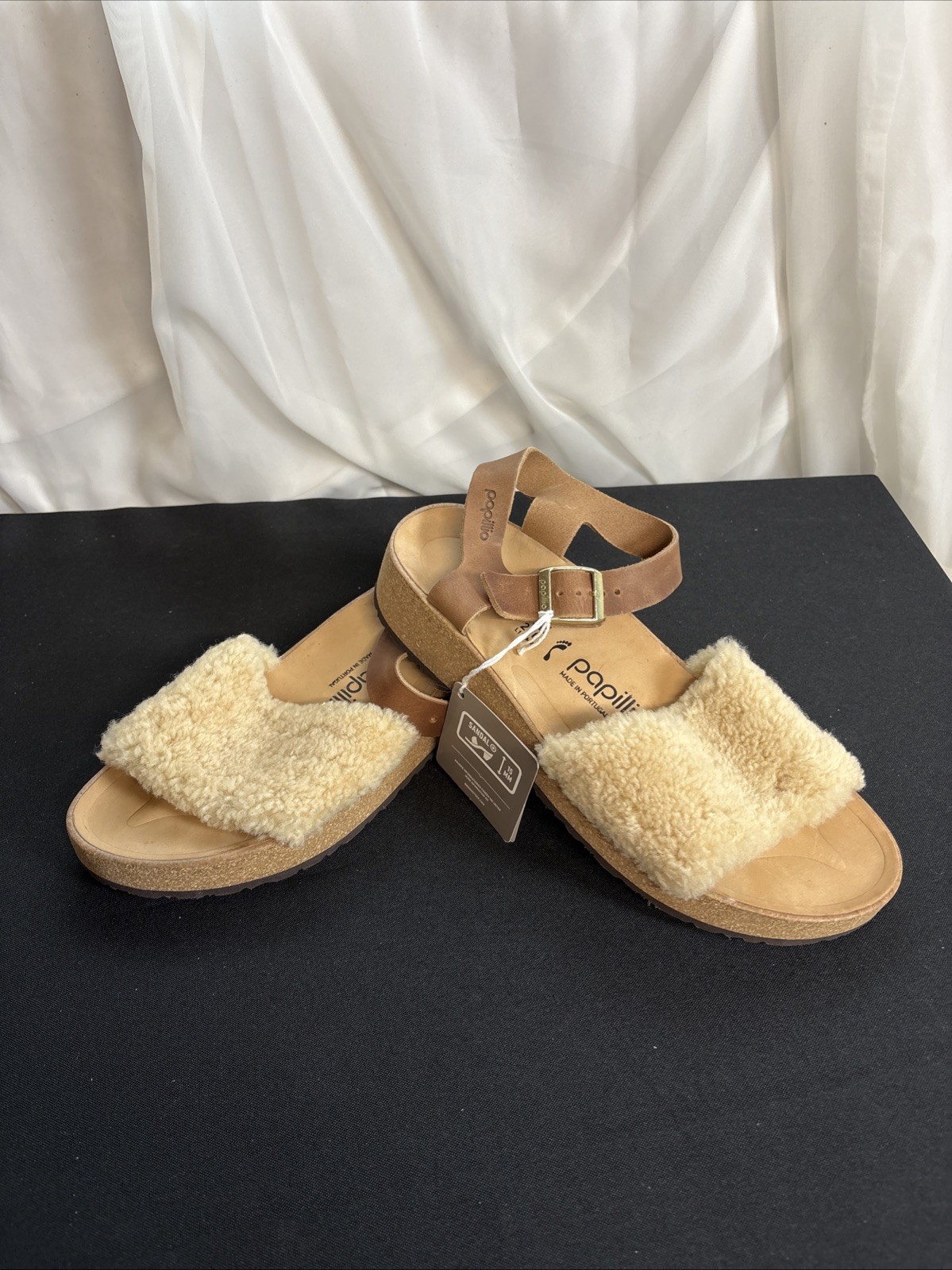 Birkenstock Papillio Woman’s Glenda Open Toe Flat Sherpa Sandals Size 42 NWT