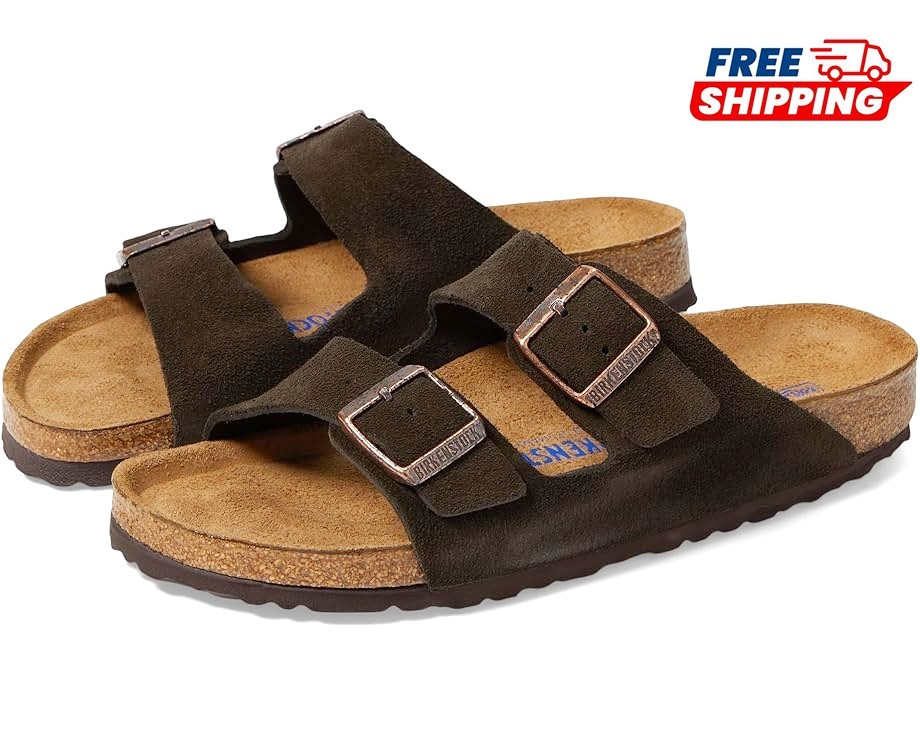Birkenstock Arizona Mocha Suede Sandals Soft Footbed Shoes US 6-12 New w/ Box