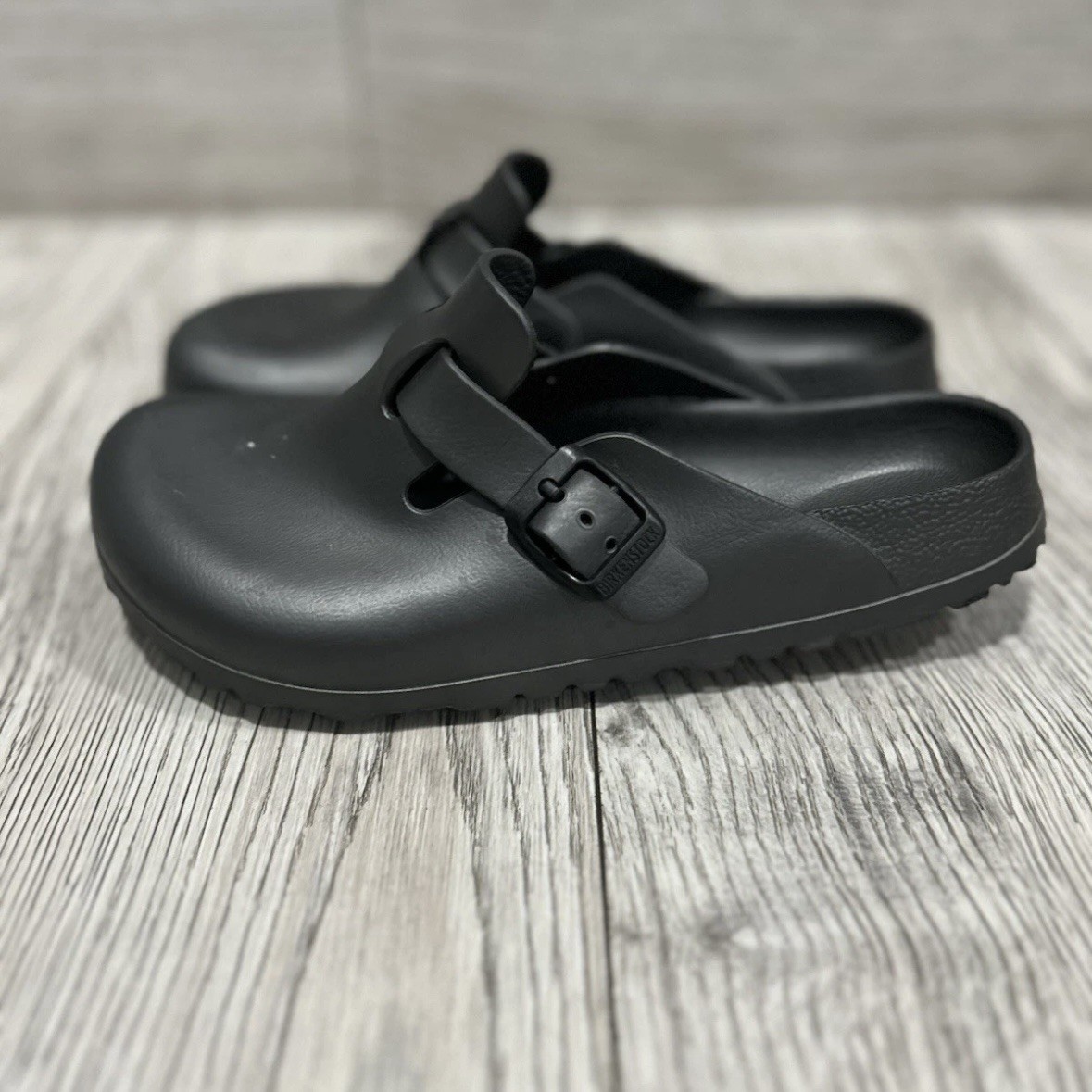 Birkenstock Boston EVA Clogs Womens US 5  EU 36 Narrow Gray Black Rubber Mules
