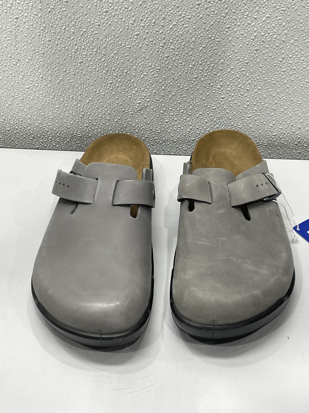 Birkenstock Boston Crosstown Unisex W10 M8 Iron Oiled Leather Casual Slip Ons