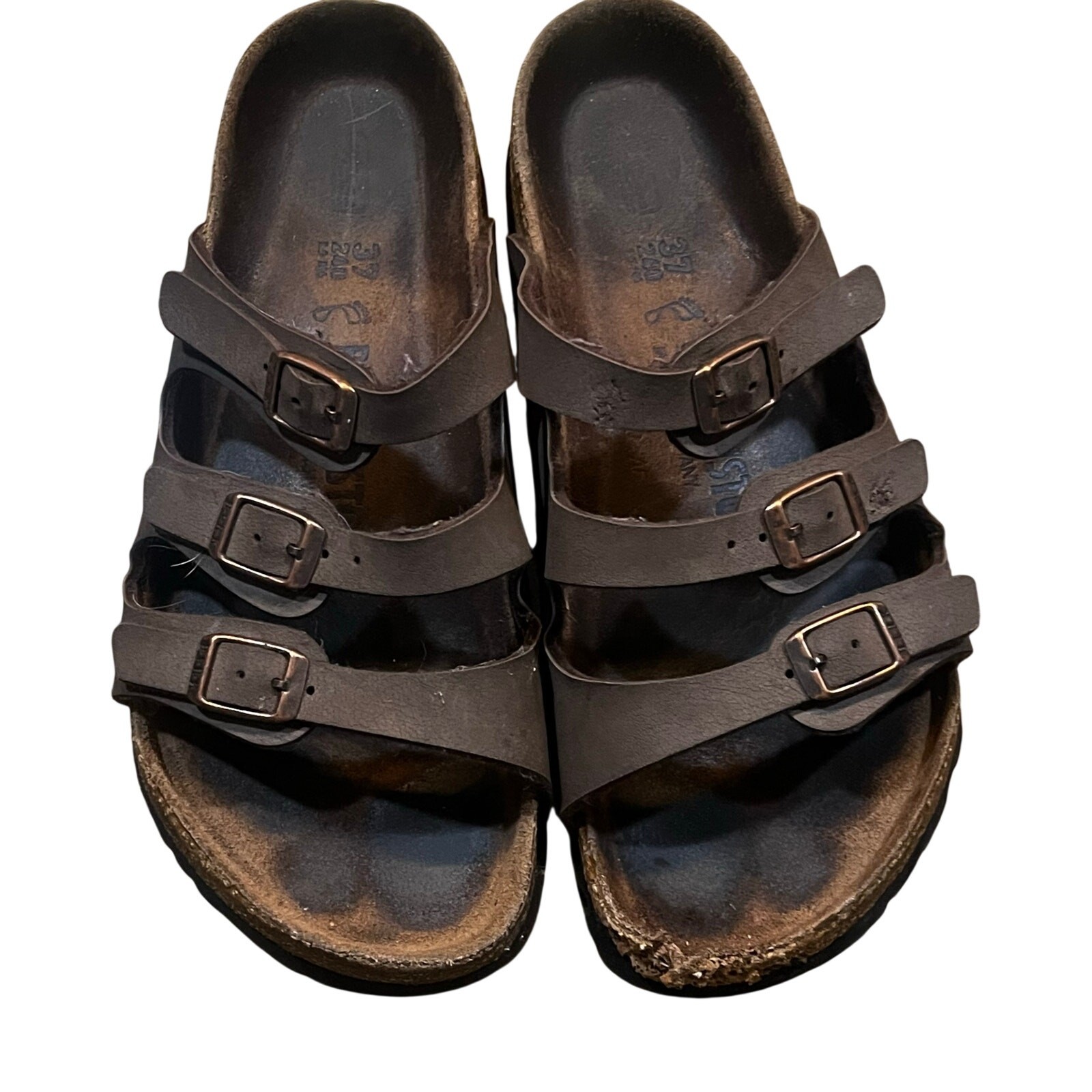 Birkenstock Florida Sandals Womens Size 6 EU 37 Brown Soft Footbed Made Germany