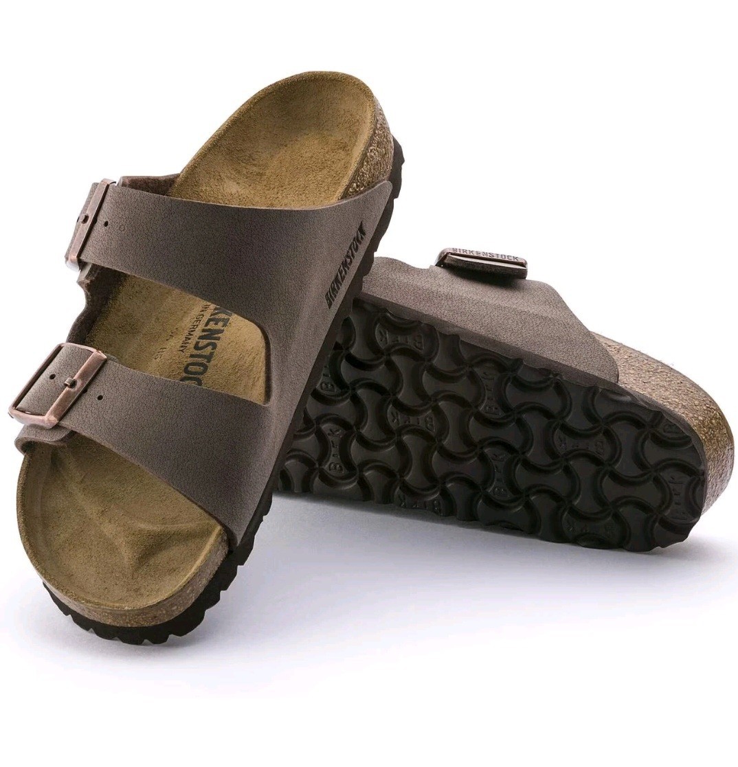Birkenstock Arizona Birkibuc Leather Suede Footbed Unisex Sandals Mocha EU 45
