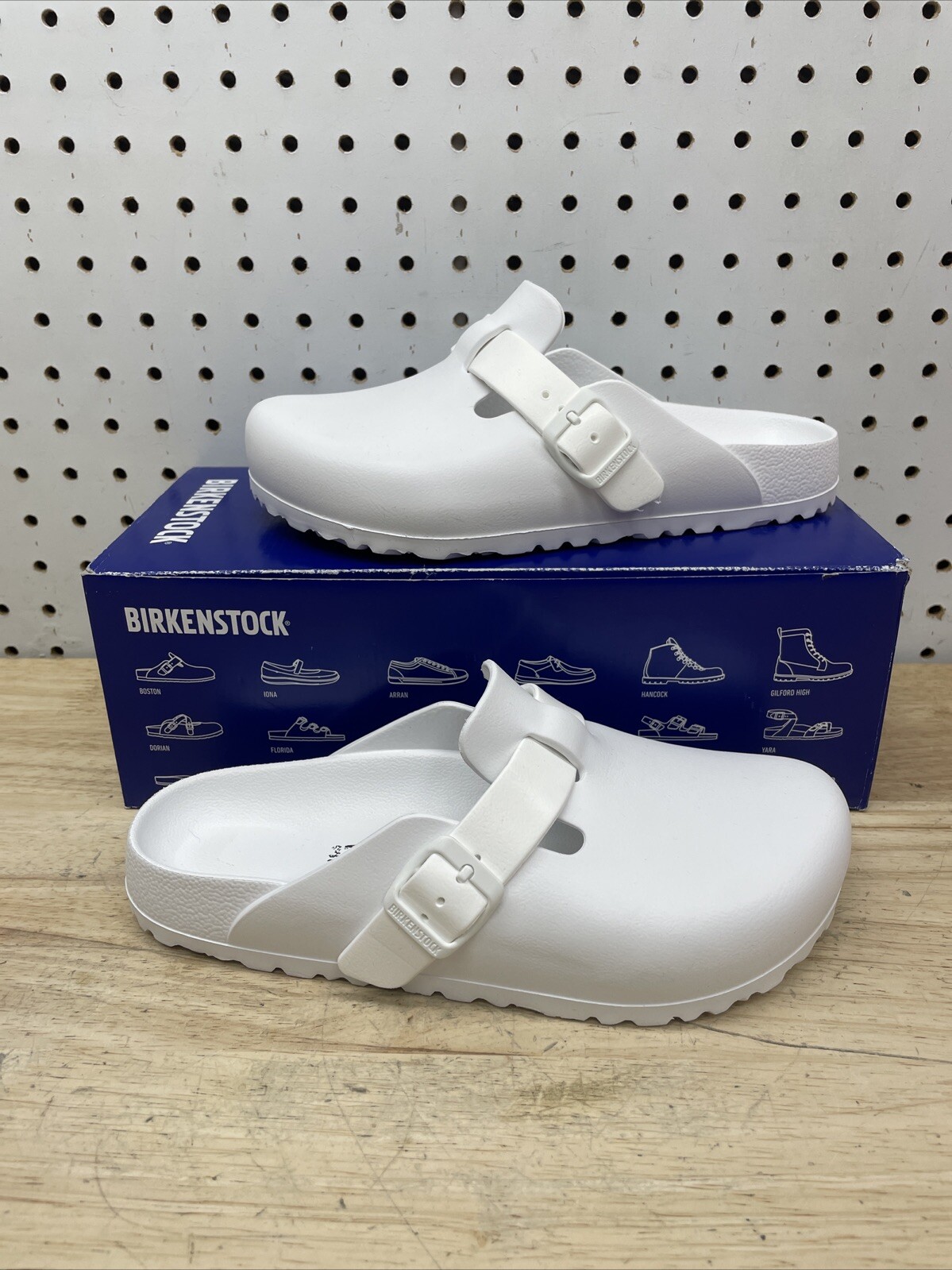 Birkenstock Boston Essentials Womens Single Piece Eva White 37 Womens 6/Mens 4