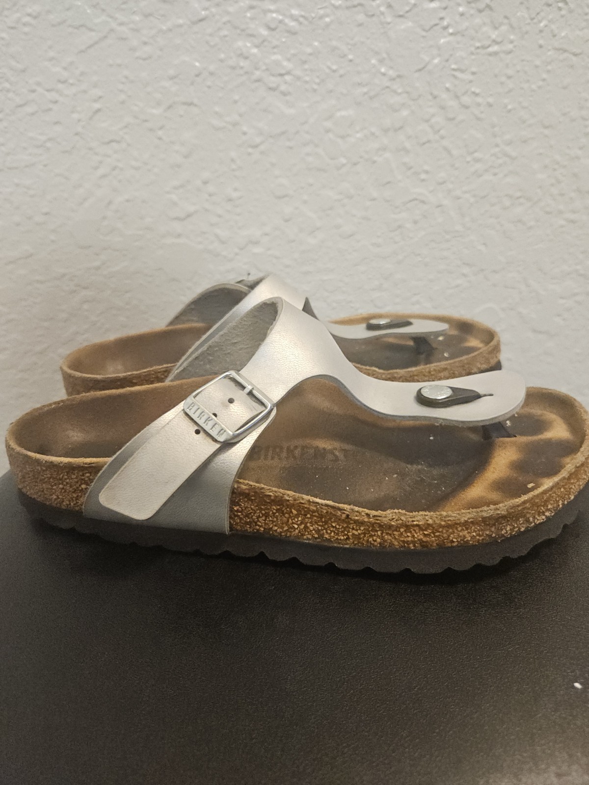 Birkenstock Gizeh Silver Womens Sandals Size 36EU