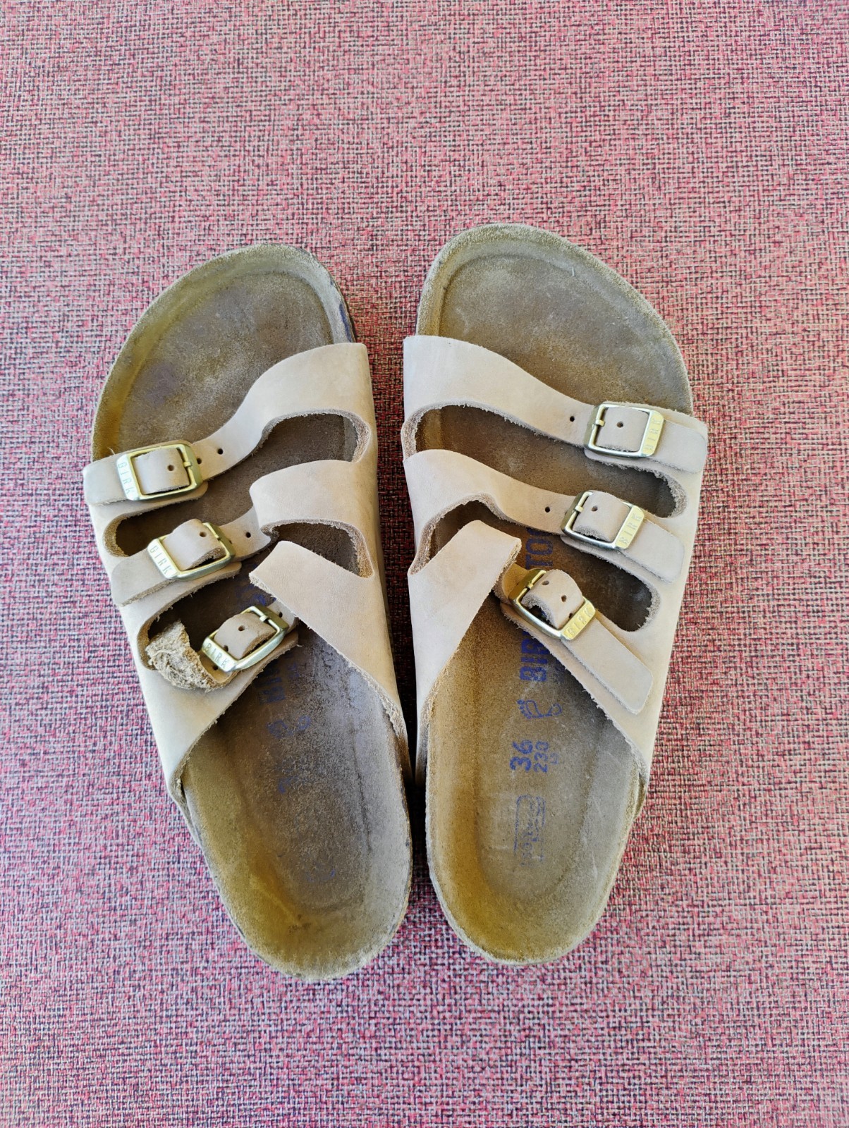 Birkenstock Florida 36 Leather Straps Buckle Soft Footbed 5 Women’s