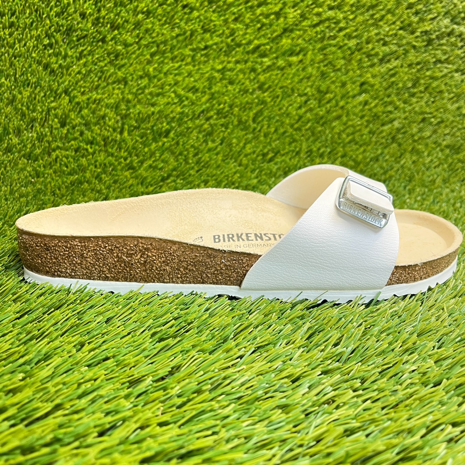 Birkenstock Madrid Birko-Flor Mens Size 9 Womens 11 White Walking Slide Sandals