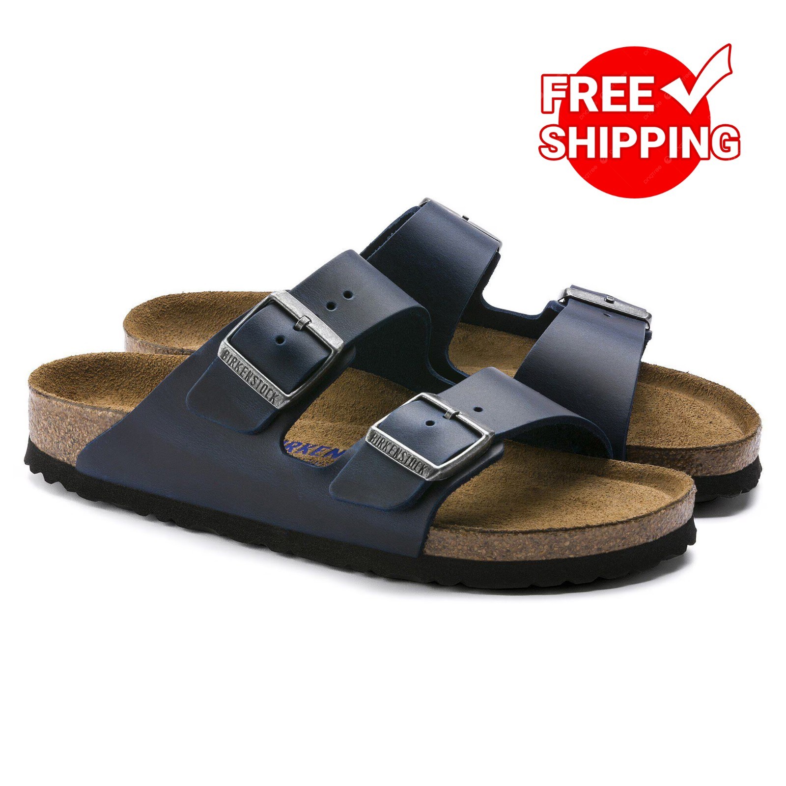 Birkenstock Arizona Soft Footbed Oiled Leather Sandals – Blue