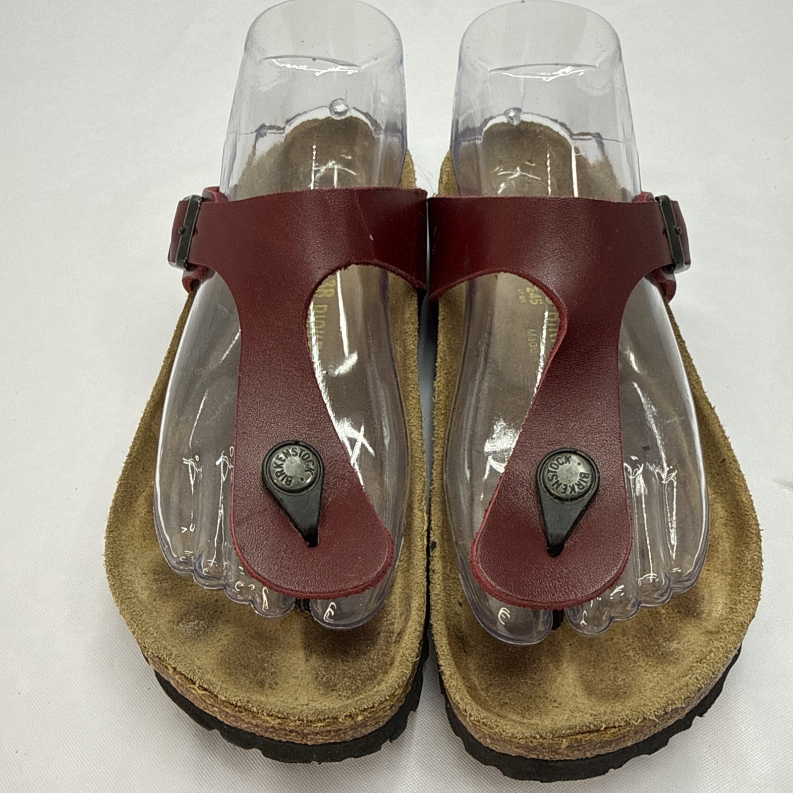 Birkenstock Gizeh Women Maroon Thong Sandals Size 38 US 7