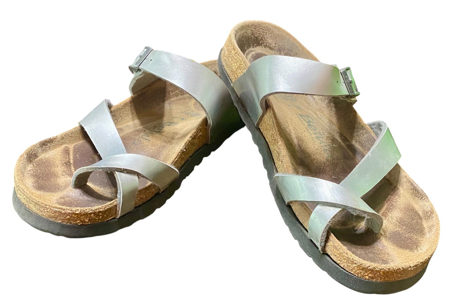 Betula Birkenstock Mayari Sandal Women 39 US 8 Silver Metallic Leather Festival