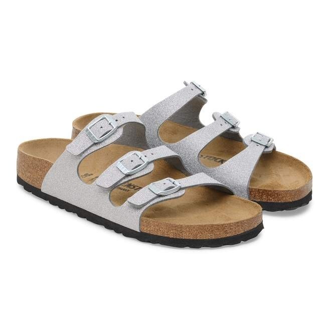 Women’s Birkenstock Florida Shiny Glitter Silver Regular/Wide