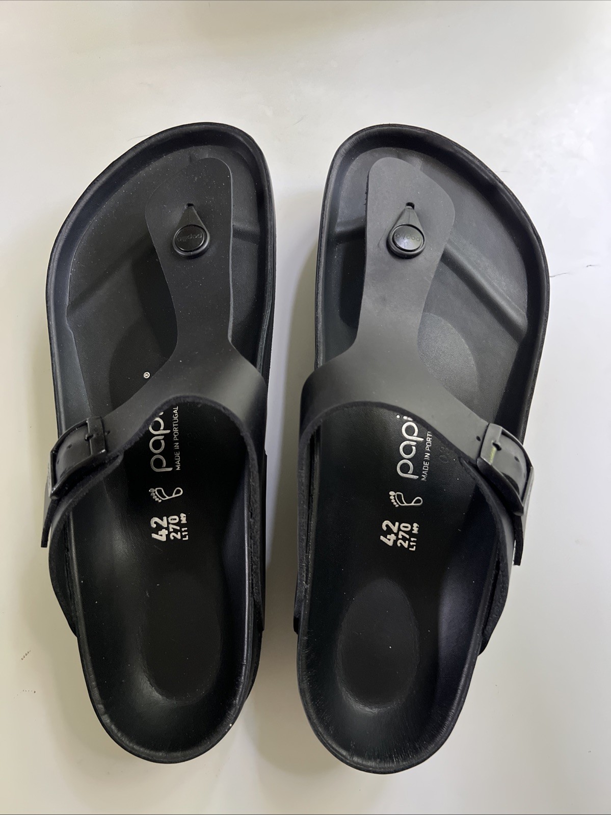 Birkenstock Papillio Exquisite Leather Sandals Gizeh Platform Sandals Black 42