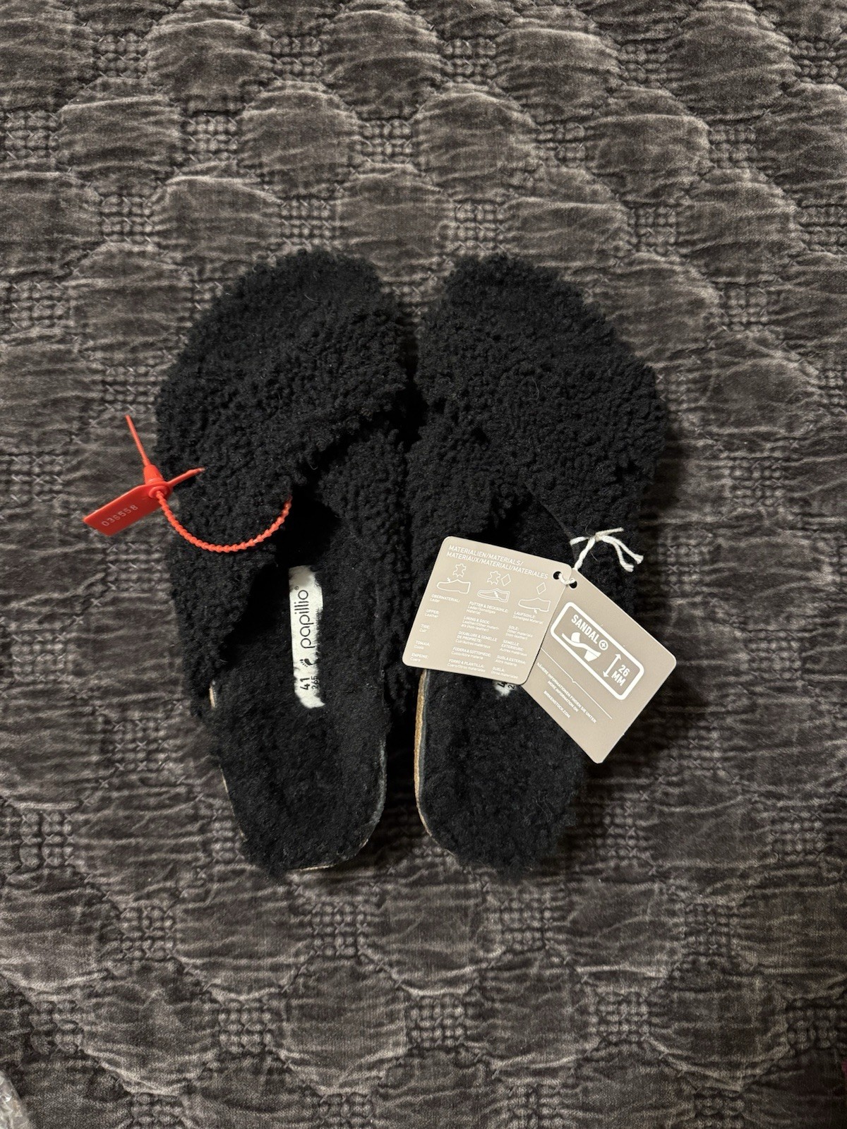 Birkenstock Papillio Daytona Shearling Black Sandal EU 41 US 10