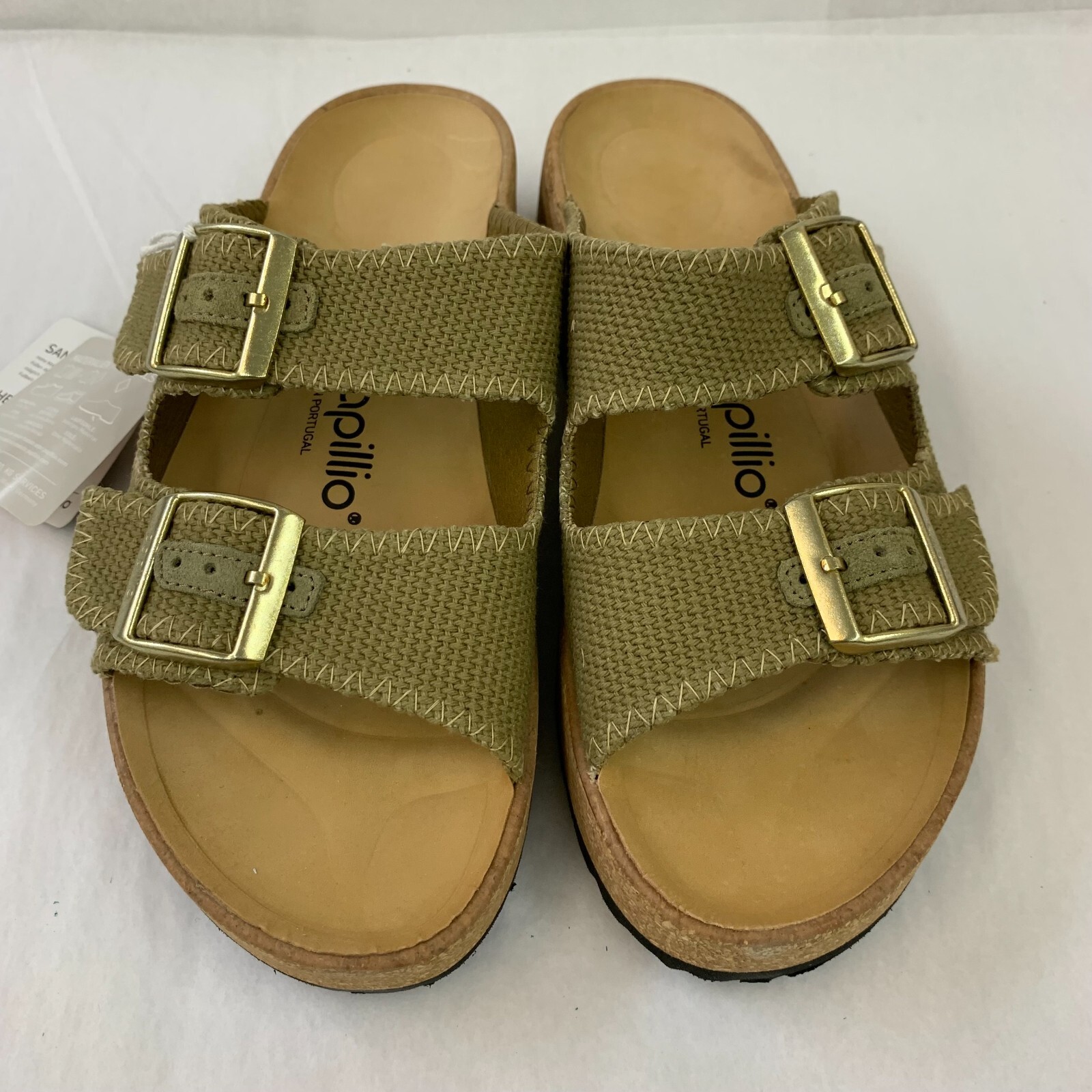 Birkenstock New w/o Box Papillio Gabriela Faded Khaki Mixed Natural Fiber Nar