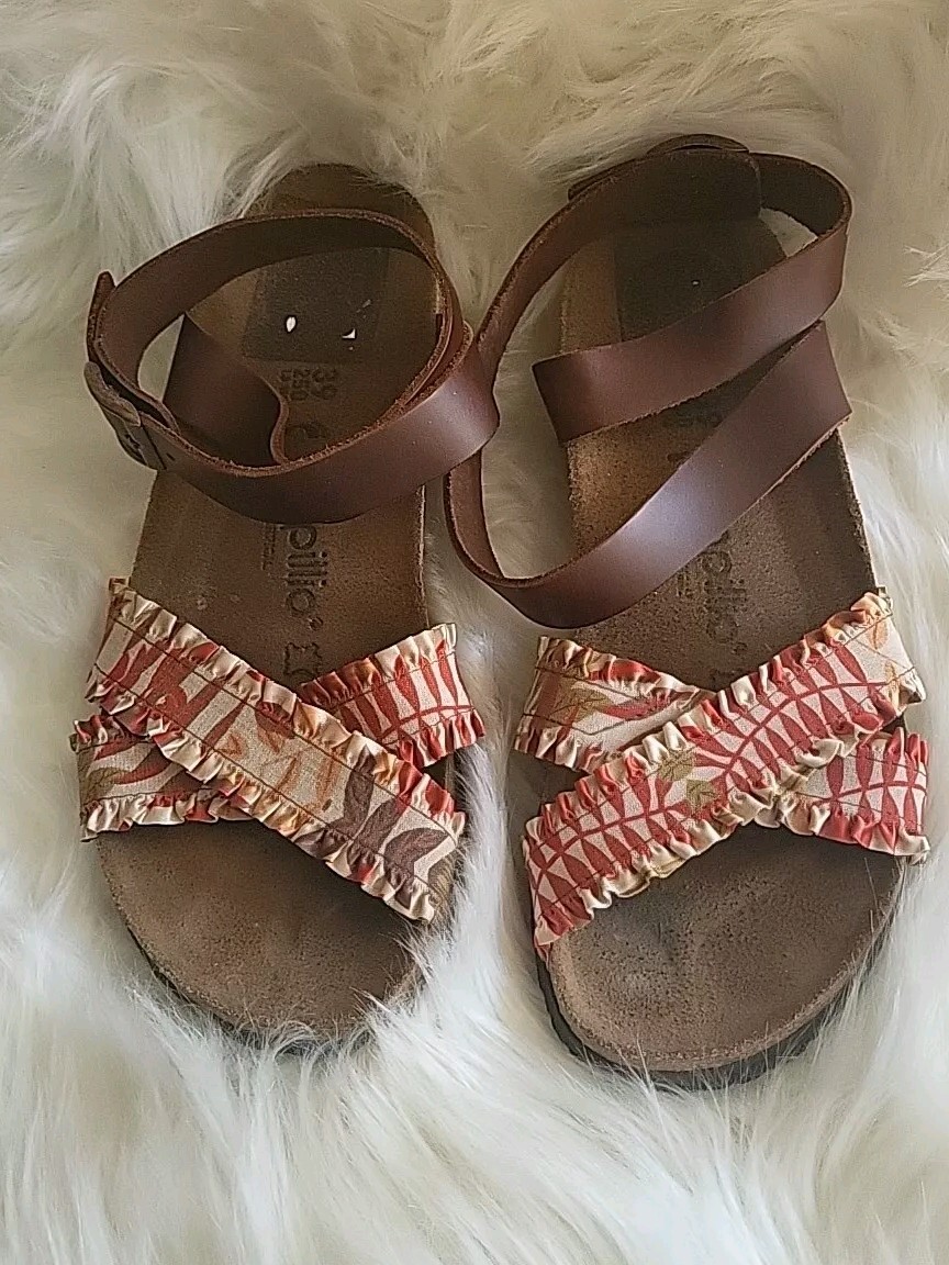 Papillio Birkenstock Womens Lola Curacao Brown Wedge Sandals Buckle Size 8