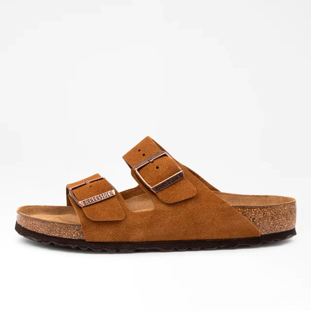 Birkenstock Arizona Soft Footbed Mink Suede Leather Sandals New With Box