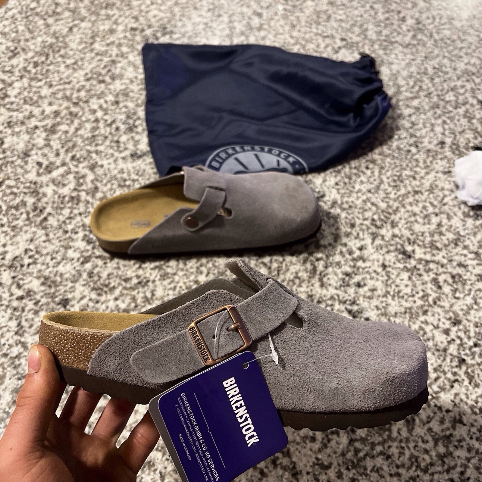 Birkenstock Gray Suede Buckle Soft Women’s Clog Sandals Size 39 / Women’s 8
