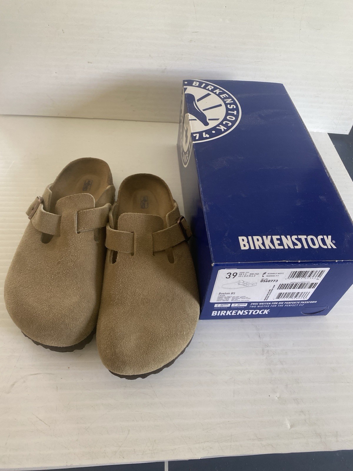 Birkenstock Boston BS Clog Soft Footbed Taupe Size 39 Narrow  Worn Twice!