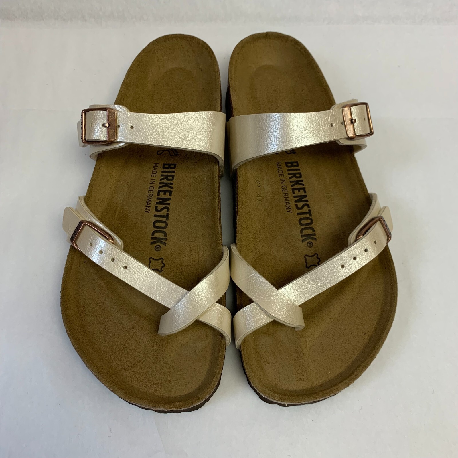 Birkenstock New with Box Mayari Graceful Pearl White Birko-Flor Reg Select Size