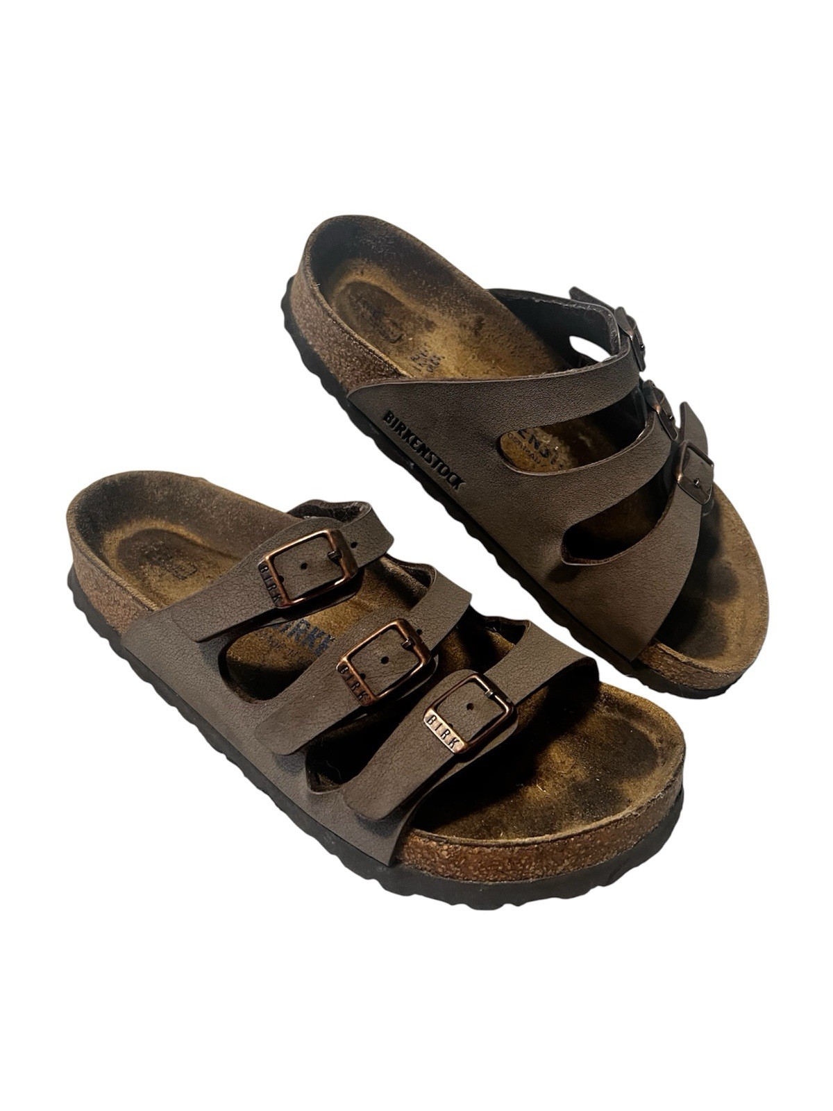 Birkenstock Florida Brown Birko 3 Strap Slide Sandals Size 36 (women’s 5-5.5)