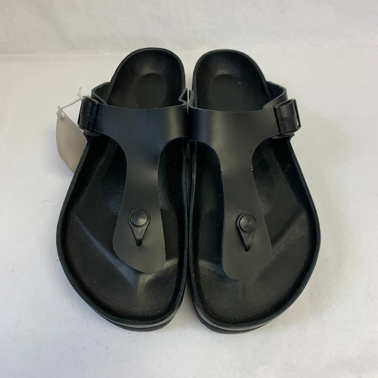 Birkenstock New w/ Box Gizeh PAP Platform Black Leather Exquisite R Select Size