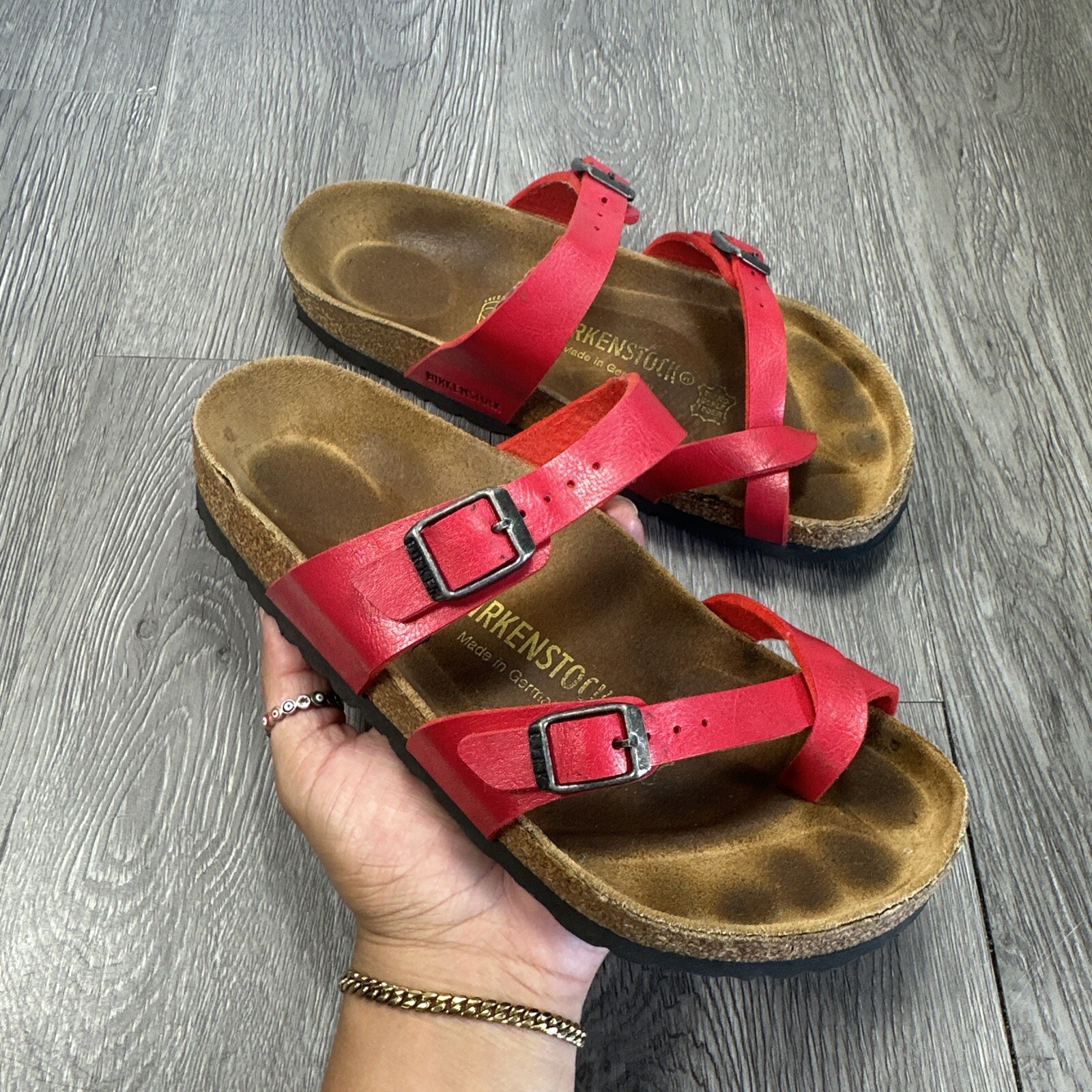 Women’s Birkenstock Mayari Red  Leather Sandals size 36 US 5