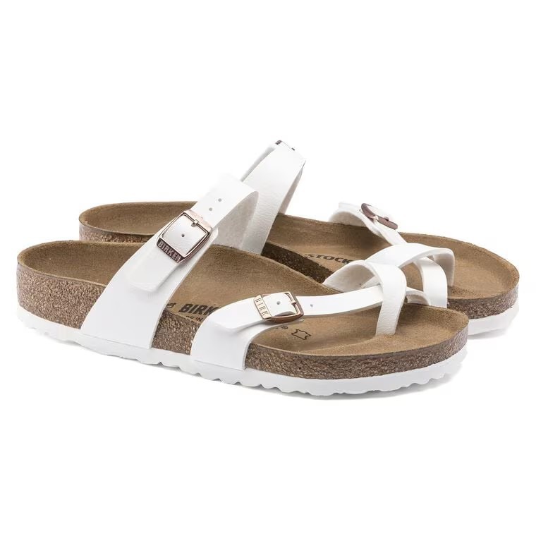 Birkenstock Mayari Sandals White Birko-flor Buckle Slide EU 41 Womens Size 10 US