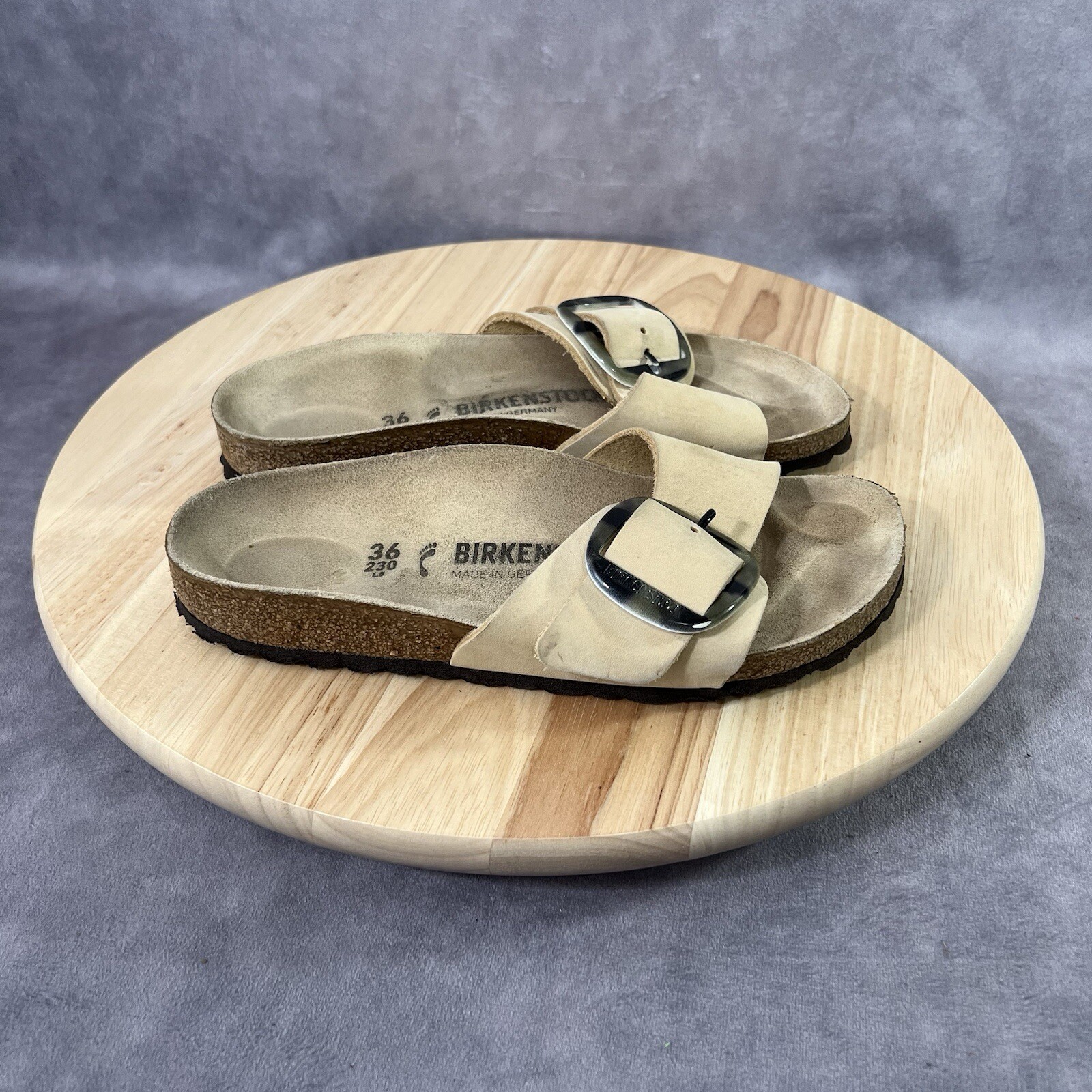 Birkenstock Madrid Big Buckle Womens EU 36 Slides Slip On Nubuck Sandals Shoes