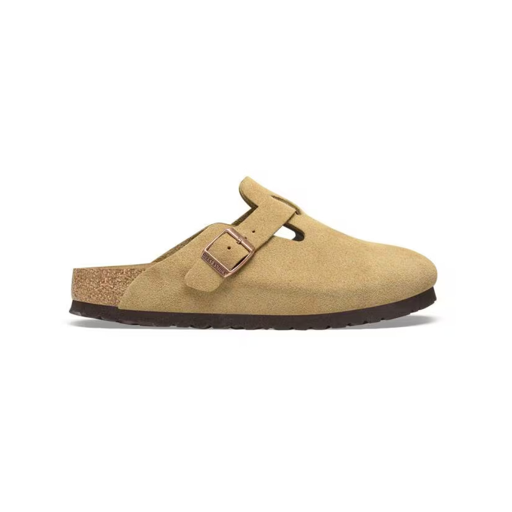Birkenstock Boston BS Suede Unisex Sandals – Latte Cream