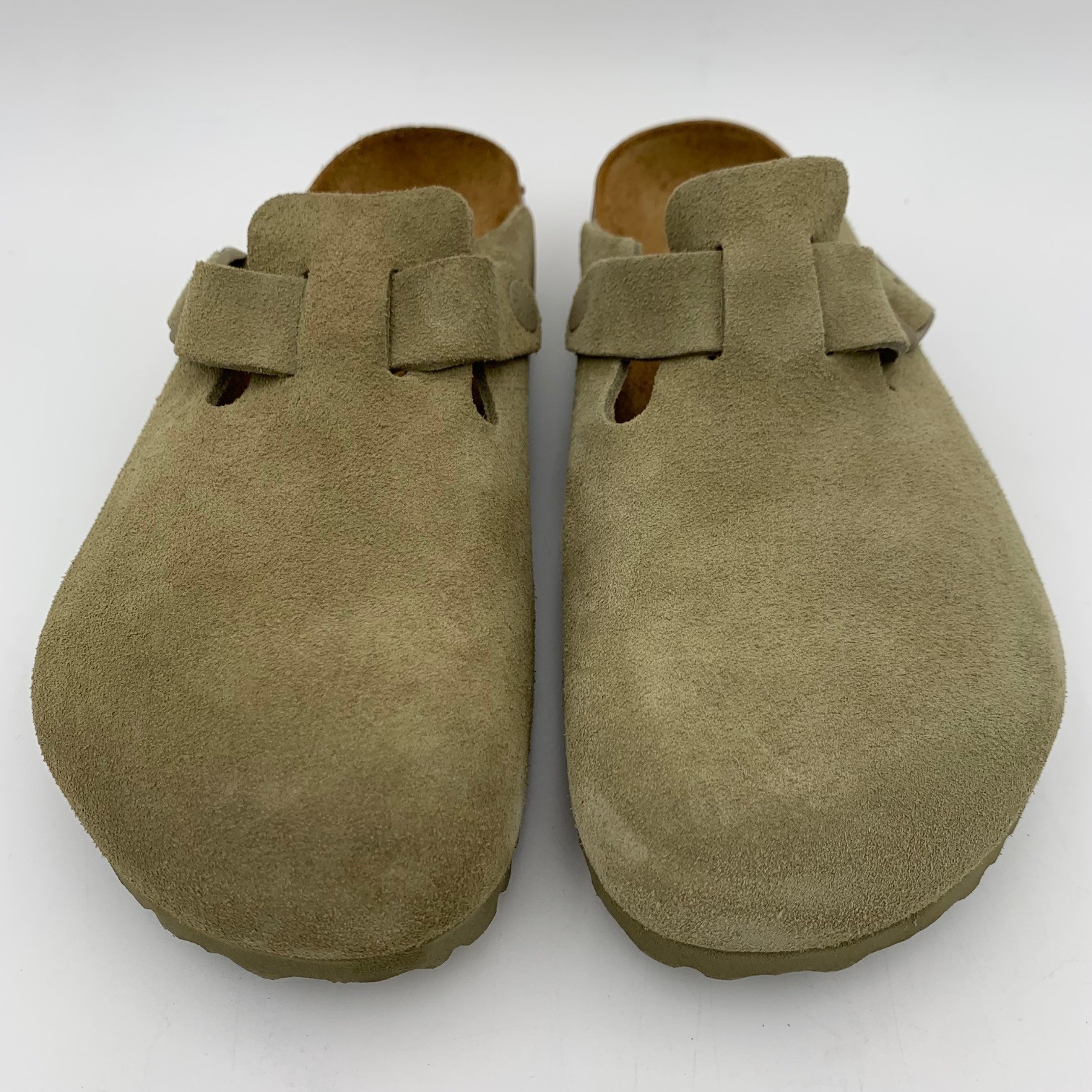 Birkenstock New w/ Box Boston Faded Khaki Suede Leather Regular 1025788