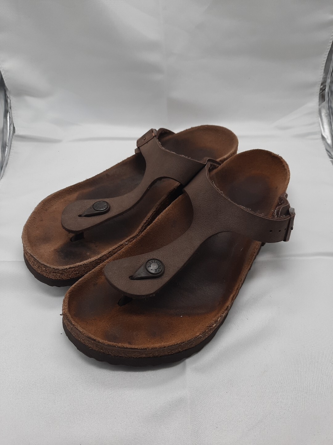 Birkenstock Gizeh Birkibuc Mocha thong sandals womens size 40