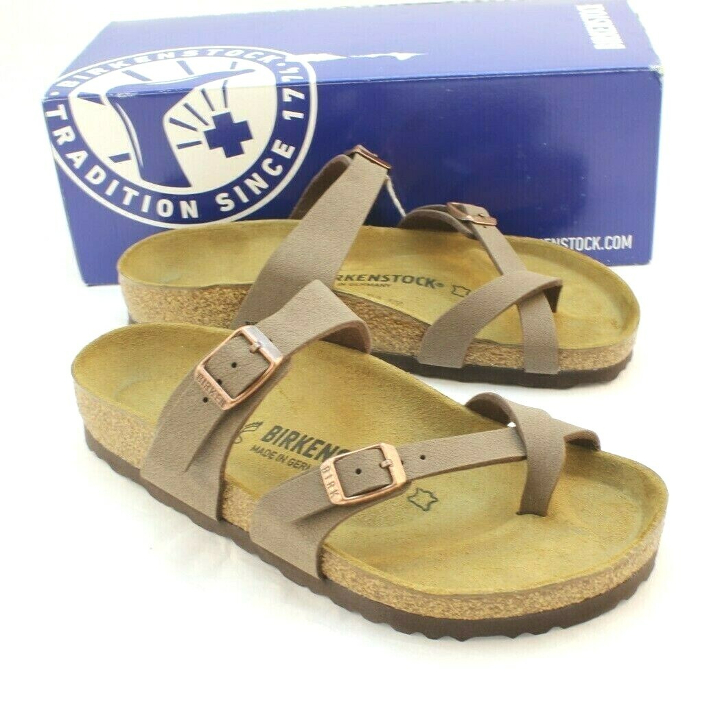 New BIRKENSTOCK Mayari Women’s 6.5 Mocca Birko-Flor Comfort Sandals RETAIL $125