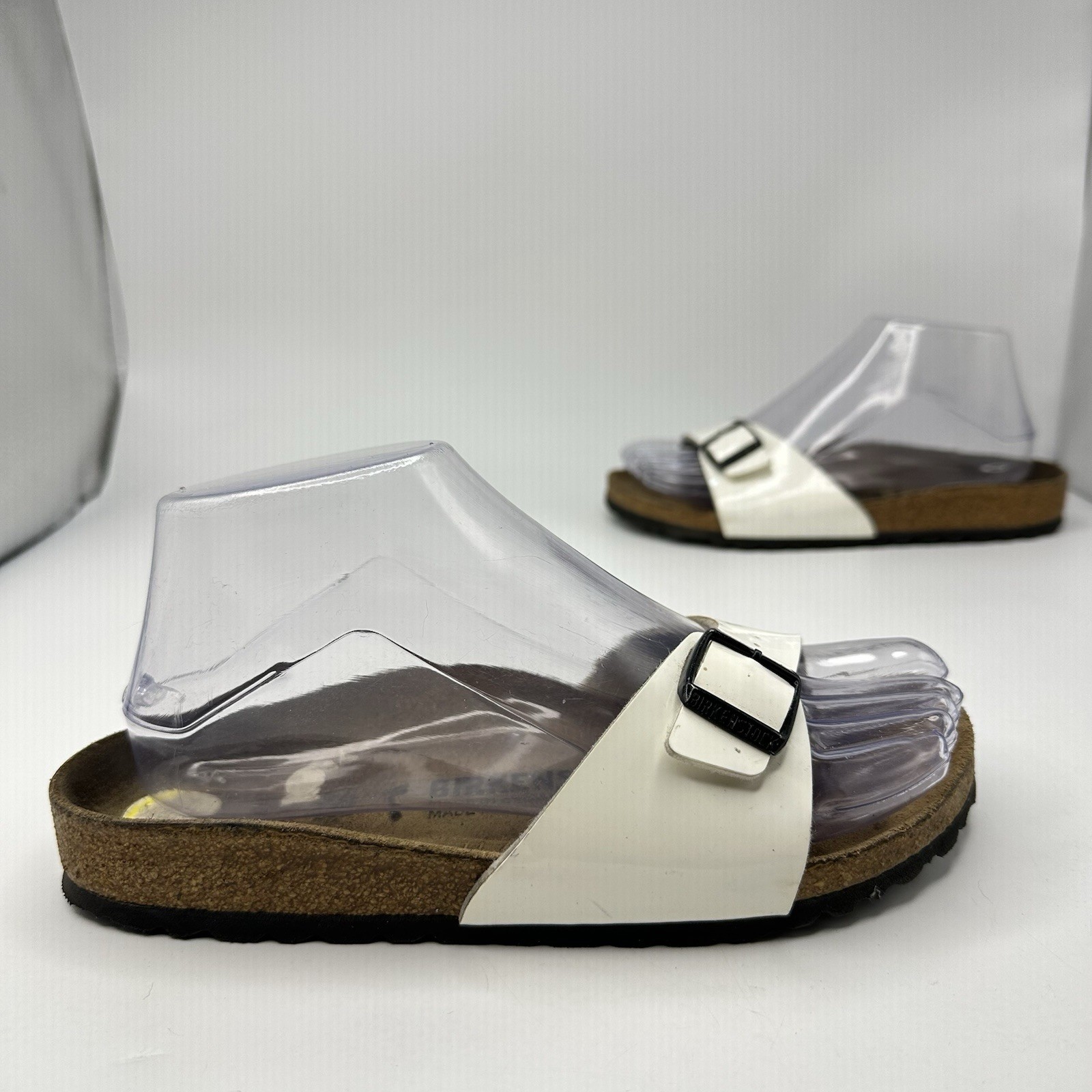 Birkenstock Madrid Women Size 5-5.5 US White Slide Sandal Buckle 36