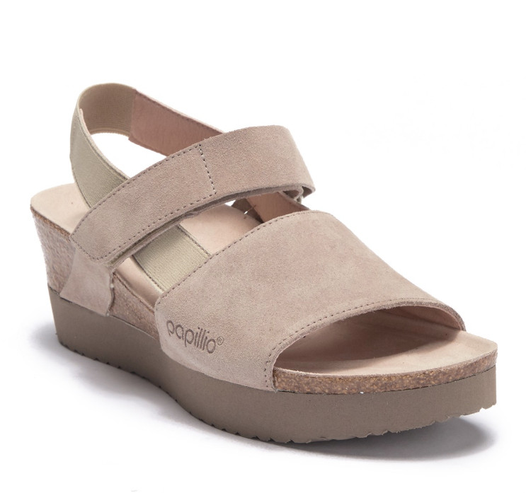 NIB $150 Birkenstock Papillio Linda Platform Wedge Sandal in Taupe!
