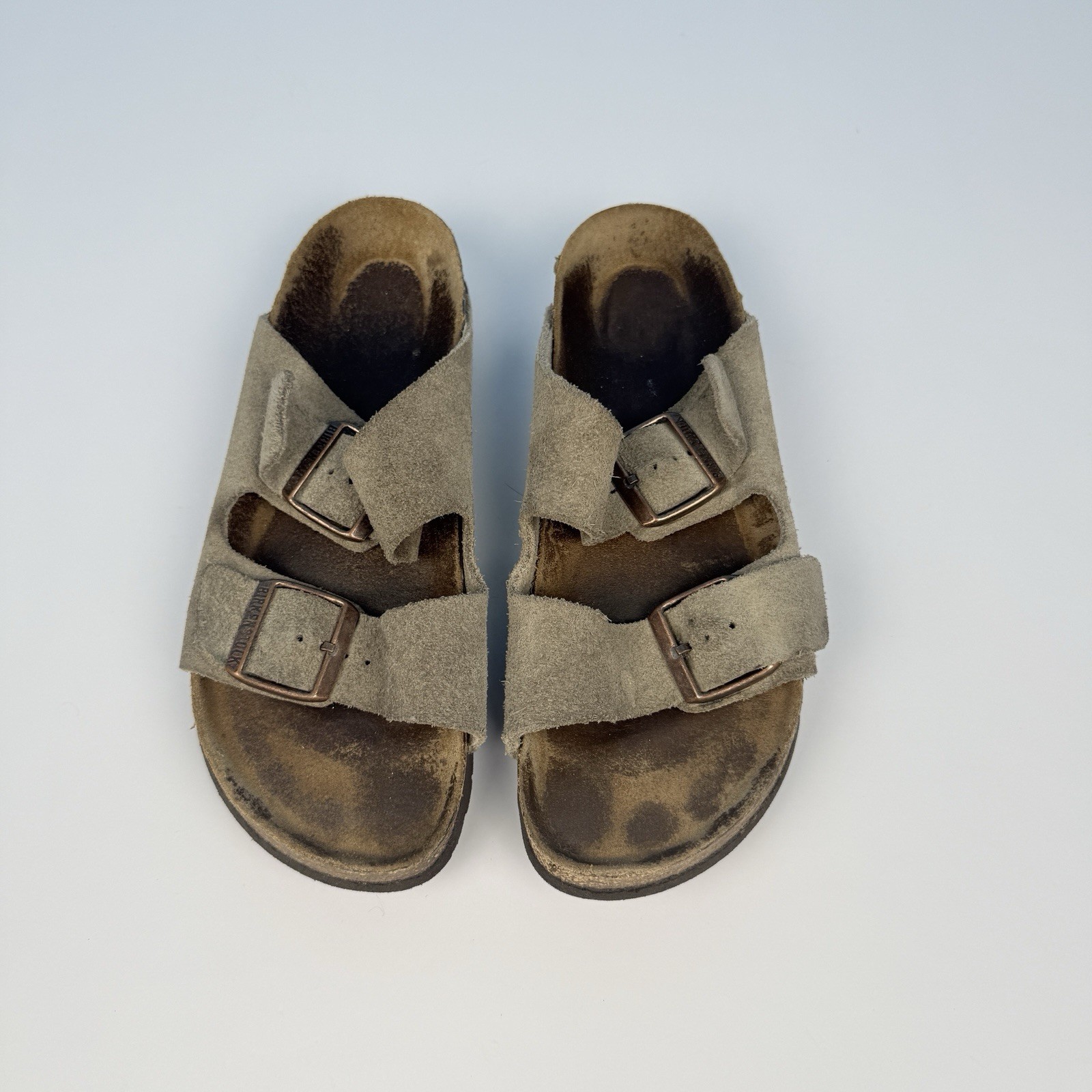 Birkenstock Arizona Taupe Suede Leather Soft Footbed Size Unknown See Notes