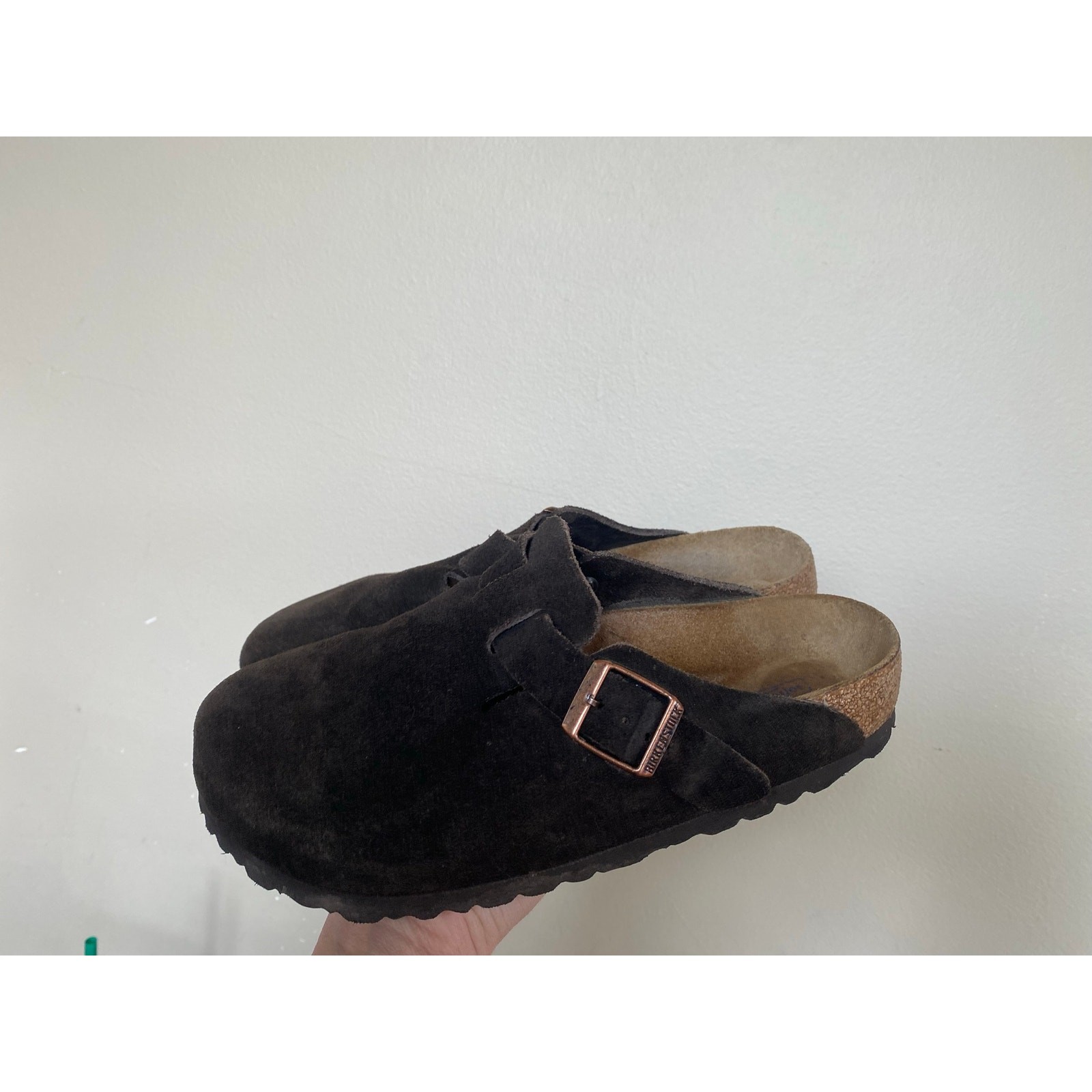 Chocolate Brown Birkenstock Boston Suede Soft Footbed Clogs 37 Womens 6/ Mens 4